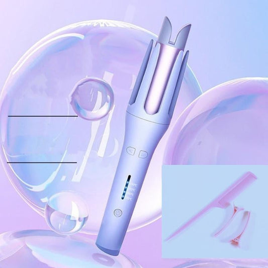 green gripAutomatic Hair Curler Curling Iron for Women Girl, Anti - Tangle Auto Rotating Curling Wand with 4 Comfort Temperature Settings and 32Mm Rotating Barrel, Fast Heating Ceramic Rotating Negative Ion Curling Iron